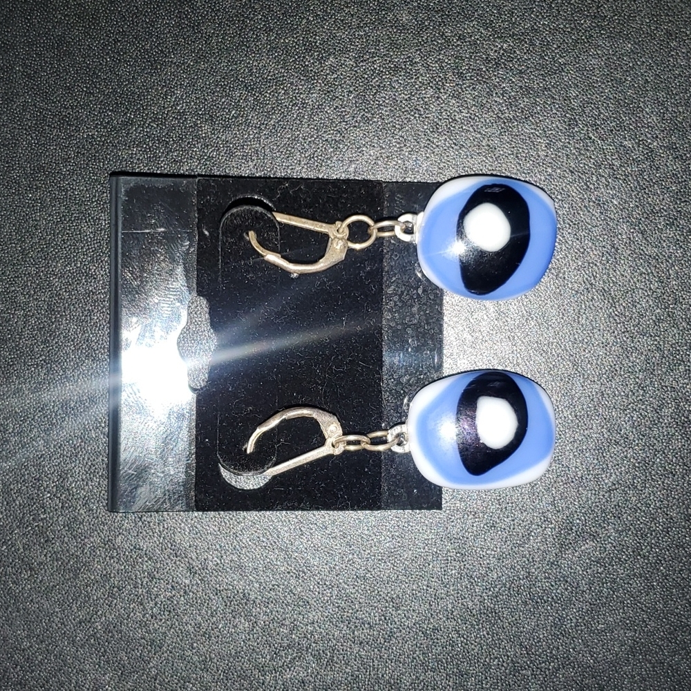 Handmade abstract evil eye earrings